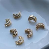 Cubic Zirconia Micro Pave Brass Beads, high quality gold color plated, DIY & micro pave cubic zirconia, gold, 8mm 