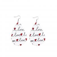 Fashion Create Jewelry Earring, PU Leather, with Zinc Alloy, for woman 