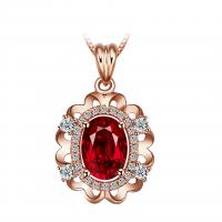 Crystal Zinc Alloy Pendants, with Crystal, fashion jewelry, red 