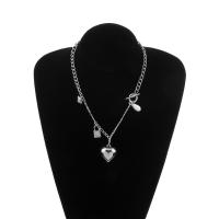 Rhinestone Zinc Alloy Necklace, plated, fashion jewelry, silver color 