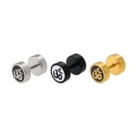 Titanstahl Ohrstecker, plattiert, Modeschmuck & Epoxy Aufkleber, keine, 8X1.2X6mm, 2PCs/Paar, verkauft von Paar