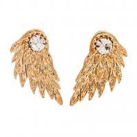 Zinc Alloy Split Earring, plated, for woman & with rhinestone 31mm 