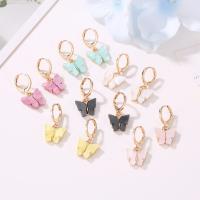 Huggie Hoop Drop Earring, Zinc Alloy, with Acrylic, gold color plated, for woman 