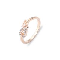 Zinc Alloy Cuff Finger Ring, plated, for woman & with rhinestone 20mm 