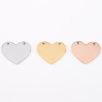 Stainless Steel Heart Pendants, DIY & double-hole Approx 1.7mm 