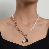 Zinc Alloy Necklace, with Plastic Pearl & Acrylic, plated, fashion jewelry 