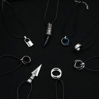 Zinc Alloy Necklace, leather cord, with Zinc Alloy, fashion jewelry & Unisex 55+5cm 