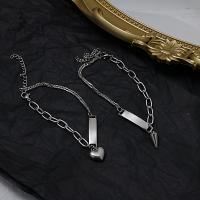 Titanium Steel Bracelet & Bangle, fashion jewelry & Unisex 17+5cm 