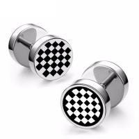 Titanium Steel Stud Earring, plated, fashion jewelry & for man 8mm 