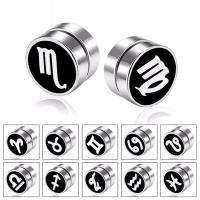 Titanium Steel Magnetic Stud Earring, plated, fashion jewelry & for man 8mm 