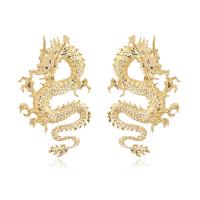 Zinc Alloy Drop Earring, Dragon, plated, for woman 