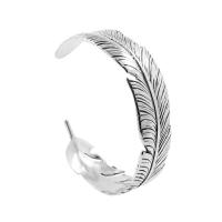 Titanium Steel Bracelet & Bangle, Feather, plated, Unisex 