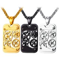 Stainless Steel Pendants, 316L Stainless Steel, Rectangle, plated 