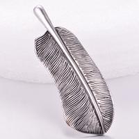 Titanium Steel Pendants, Feather, plated 