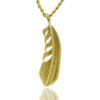Stainless Steel Feather Pendant, plated 