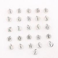 Edelstahl Buchstaben Anhänger, Alphabet-Buchstabe, plattiert, DIY, keine, 10mm, 200PCs/Menge, verkauft von Menge