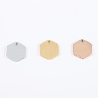 Stainless Steel Tag Charm, Hexagon, plated, DIY Approx 1.6mm 