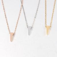 Stainless Steel Jewelry Necklace, Triangle, plated, fashion jewelry & Unisex .71 Inch 