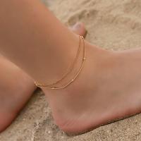 Brass Anklet, Double Layer & fashion jewelry 