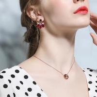 Zinc Alloy Drop Earring, with Cubic Zirconia, fashion jewelry 