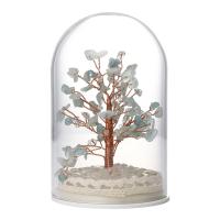 brass wire Rich Tree Decoration, with Crystal Mud & Glass Bottle, for home and office 