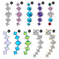 Stainless Steel Cubic Zirconia Stud Earring, with Cubic Zirconia, plated, fashion jewelry & for woman 