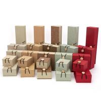 Multifunctional Jewelry Box, Linen, with MDF & Velveteen & Wood 