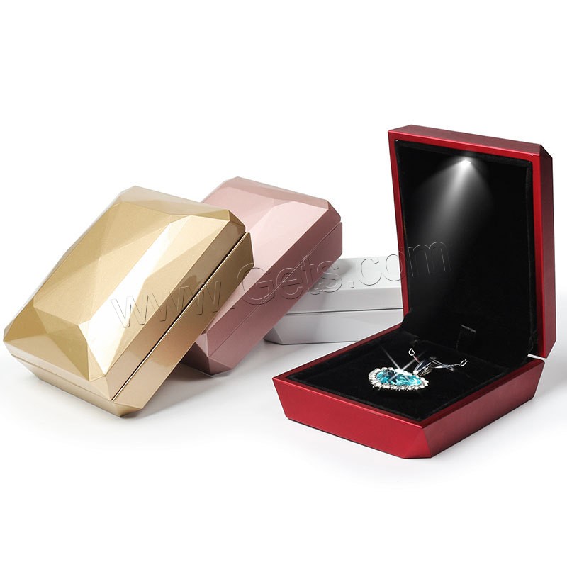 ABS Plastic Multifunctional Jewelry Box, with Velveteen, with LED light & different size for choice, more colors for choice, Sold By PC