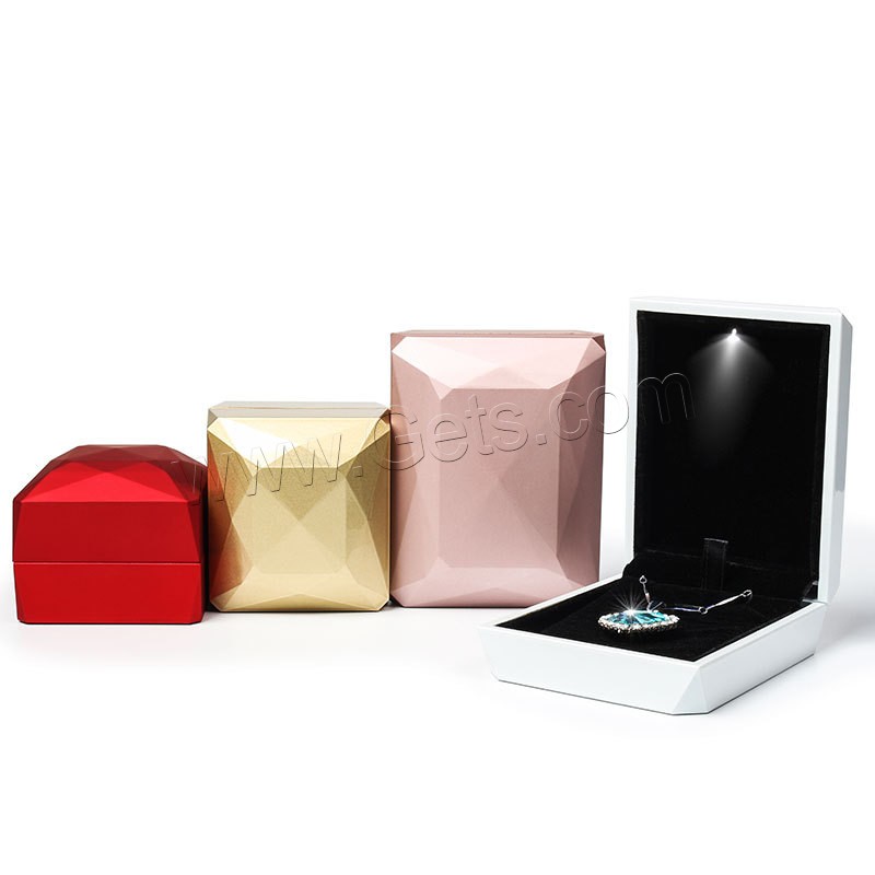 ABS Plastic Multifunctional Jewelry Box, with Velveteen, with LED light & different size for choice, more colors for choice, Sold By PC