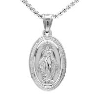 Stainless Steel Saint Pendant, plated, 40mm 