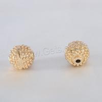 Brass Jewelry Beads, Drum, 24K gold plated, 10mm Approx 1-2mm 
