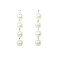 Kunststoff Perle Zink Legierung Ohrring, Zinklegierung, mit Kunststoff Perlen, plattiert, Modeschmuck, keine, verkauft von Paar