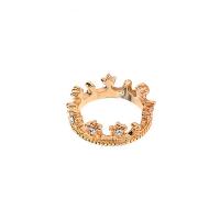 Anilo de dedo de latón, Aleación de cobre, Joyería & con diamantes de imitación, más colores para la opción, Vendido por UD