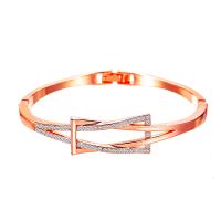 Rhinestone Brass Bracelets, Copper Alloy, fashion jewelry & with rhinestone 
