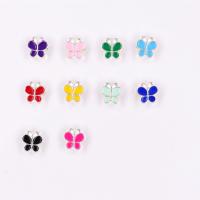 Zinc Alloy Large Hole Beads, Butterfly, high quality silver color plated, DIY & enamel 10mm 