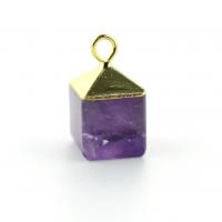 Gemstone Brass Pendants, with Natural Stone, fashion jewelry & Unisex 10mm 