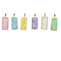 Ice Quartz Agate Pendants, Brass, with Natural Stone, fashion jewelry & Unisex 