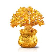 résine Décoration riche d’arbre, avec Cristal naturel, pour la maison et le bureau & normes différentes pour le choix, doré, Vendu par PC
