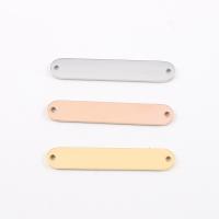 Stainless Steel Connector Bar, Rectangle, DIY & double-hole Approx 1.5mm 