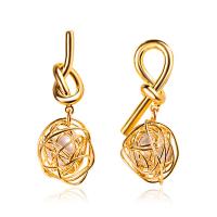 Zinc Alloy Drop Earring, plated, fashion jewelry, gold 