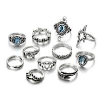 Zinc Set anillo de aleación, aleación de zinc, chapado, once piezas & para mujer, 30Setsset/Grupo, Vendido por Grupo
