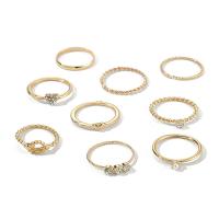 Zinc Set anillo de aleación, aleación de zinc, chapado, nueve piezas & para mujer, 30Setsset/Grupo, Vendido por Grupo