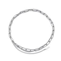Titanstahl Halskette, mit Verlängerungskettchen von 5.9 inch, unisex, Länge:ca. 19.68 ZollInch, verkauft von Strang