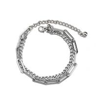 Titane bracelet en acier et bracelet, Acier titane, avec 1.96 inch chaînes de rallonge, Placage, pour homme Environ 6.29 pouce, Vendu par brin