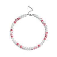 Collier de perles en plastique, perle de plastique, avec 2.75 inch chaînes de rallonge, pour femme, blanc Environ 17.71 pouce, Vendu par brin