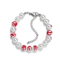 Perlas plásticas Pulsera, con 2.75 inch extender cadena, para mujer, Blanco, longitud:aproximado 7.48 Inch, Vendido por Sarta