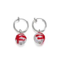 Huggie Hoop Drop Ohrringe, Titanstahl, mit Kunststoff Perlen, für Frau, 13mm, verkauft von Paar