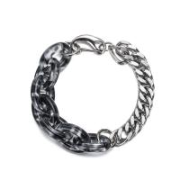 Titane bracelet en acier et bracelet, Acier titane, avec Acrylique, pour homme Environ 8.66 pouce, Vendu par brin