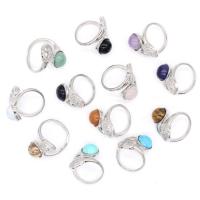 Gemstone Open Finger Ring, Round, fashion jewelry & Unisex 