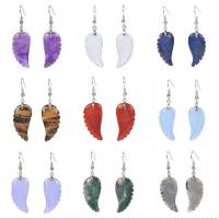 Boucle d'oreille quartz, Cristal naturel, forme d'aile, différents matériaux pour le choix & pour femme, plus de couleurs à choisir Vendu par paire